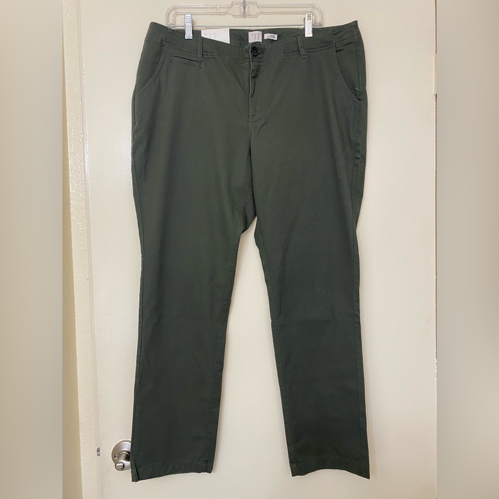 Olive Green Slim Pants